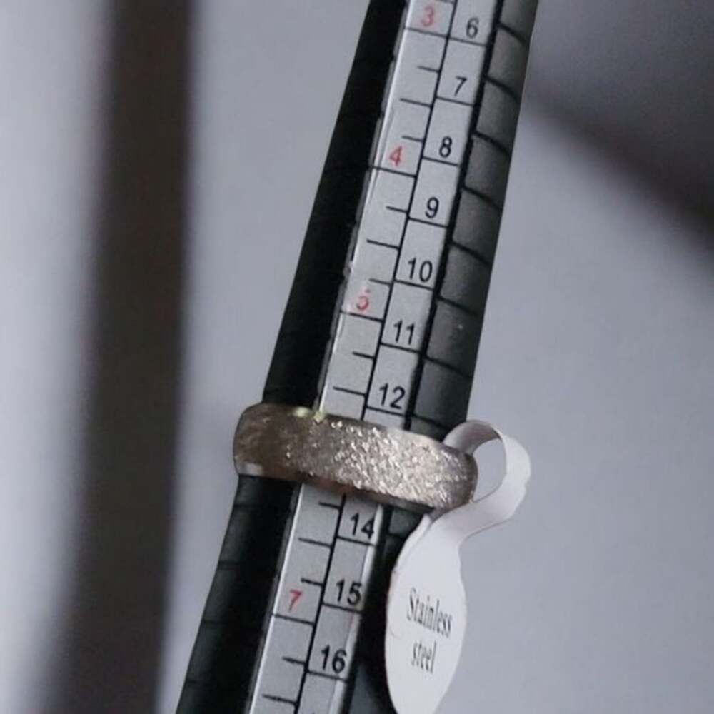 Stainless Steel Glitter Textured Ring